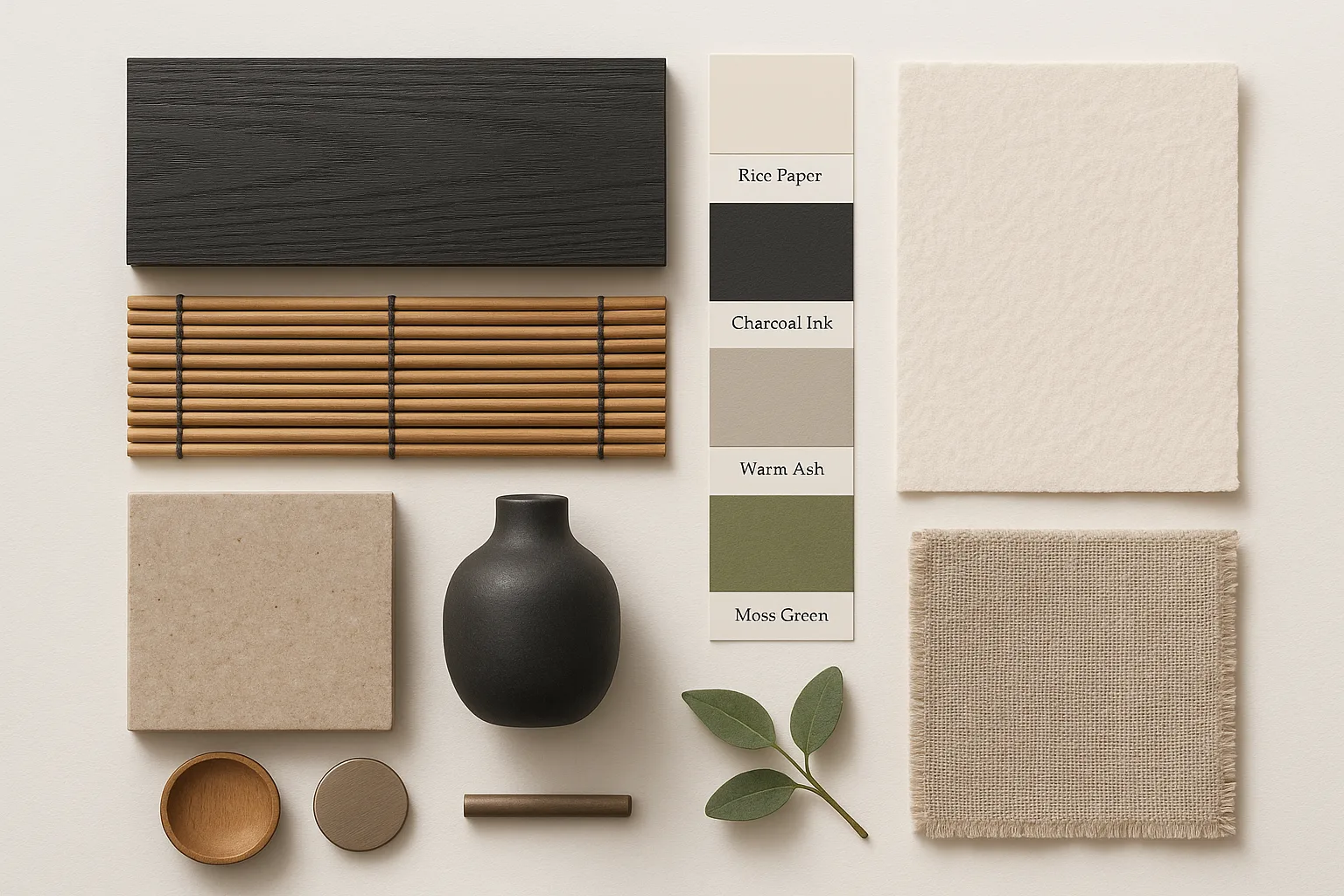 Japandi materials mood board 1