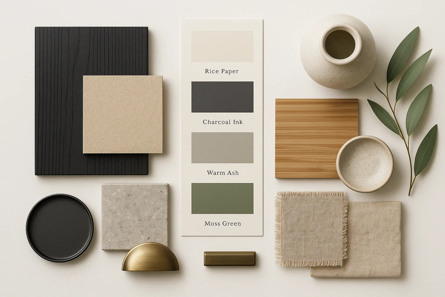 Japandi materials mood board 2