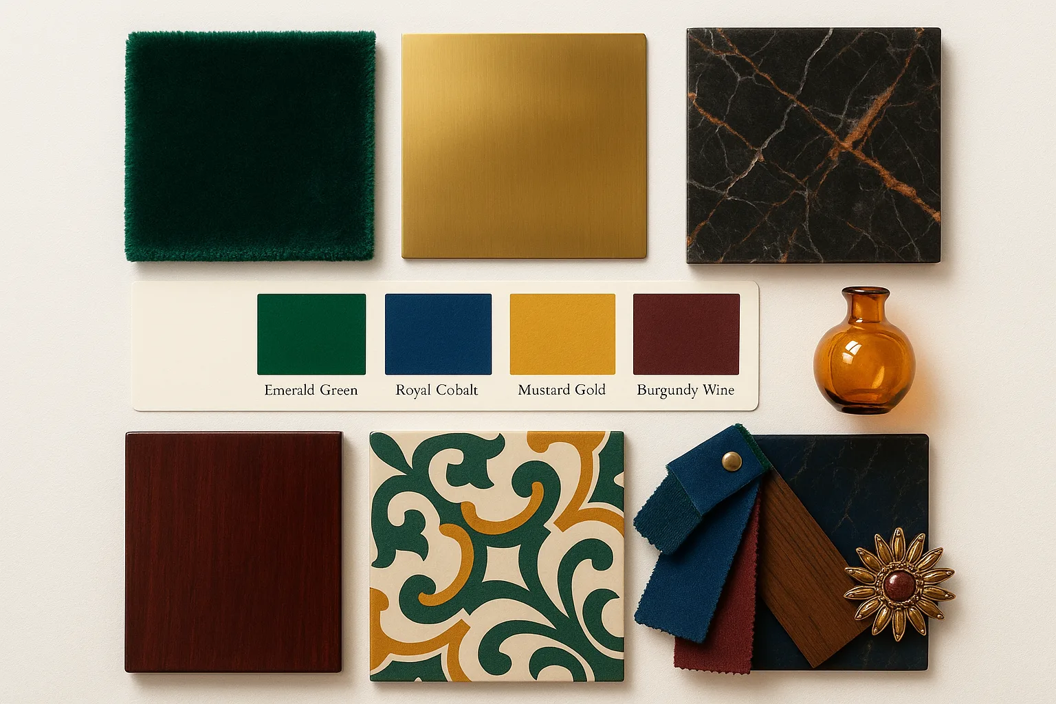 Maximalism materials mood board 1